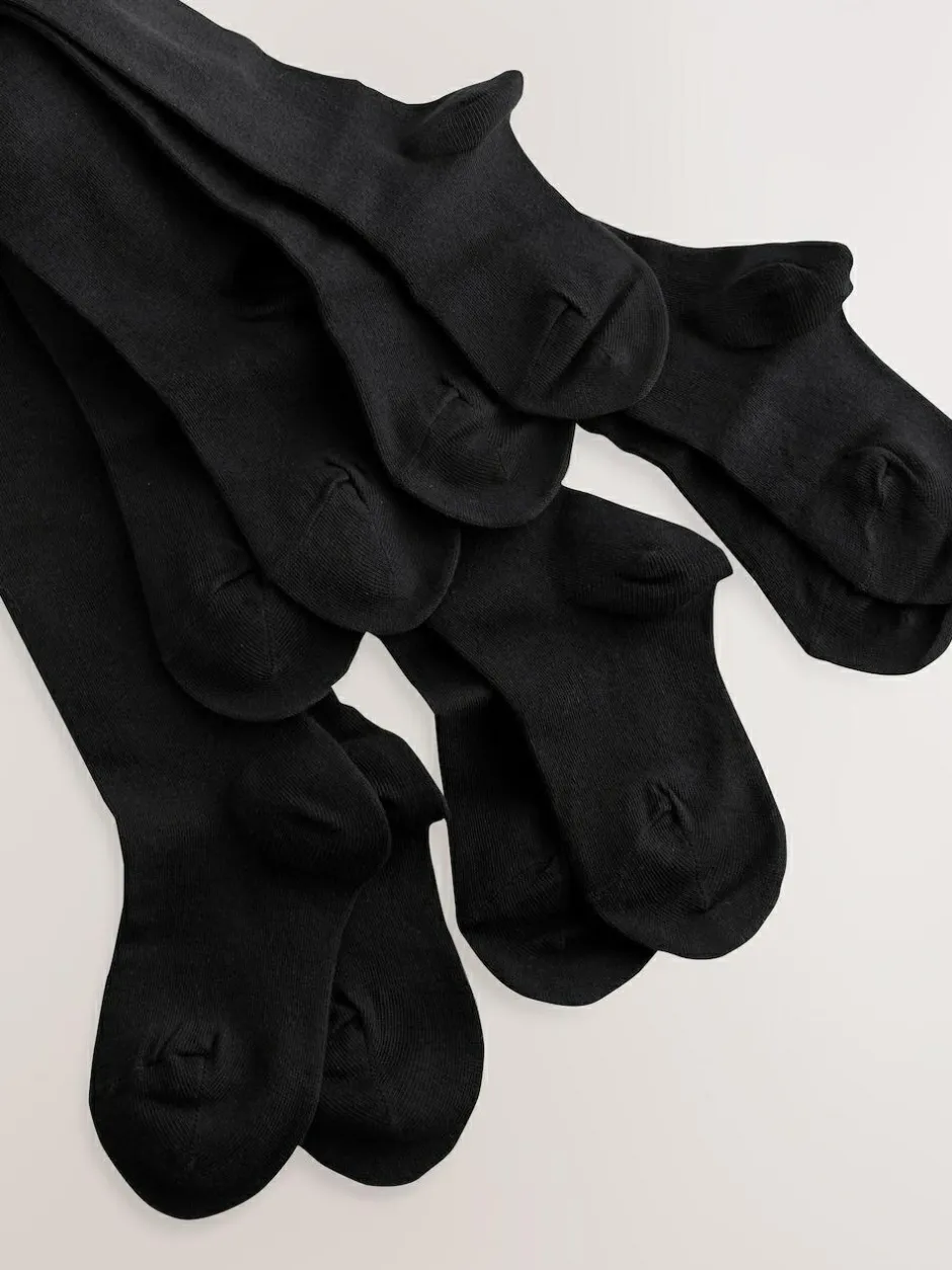 Next 5 Pack Cotton Rich School Tights Navy Blue Online