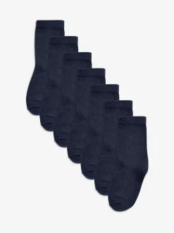 Next 7 Pack Cotton Rich Socks Navy Blue Clearance