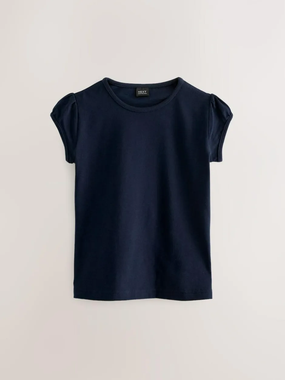 Next Navy Blue 2 Pack Puff Sleeve T-Shirts (3-16yrs) Hot