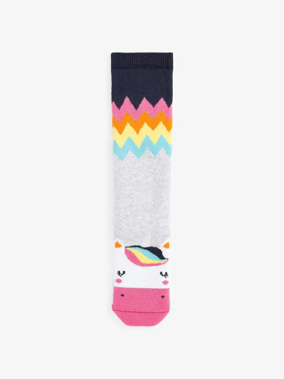 Next Navy Blue 2 Pack Thermal Cotton Rich Unicorn Welly Socks Online