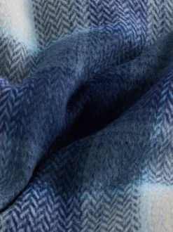 Next Borg Lined Hooded Check Shacket (3-16yrs) Navy Blue Sale