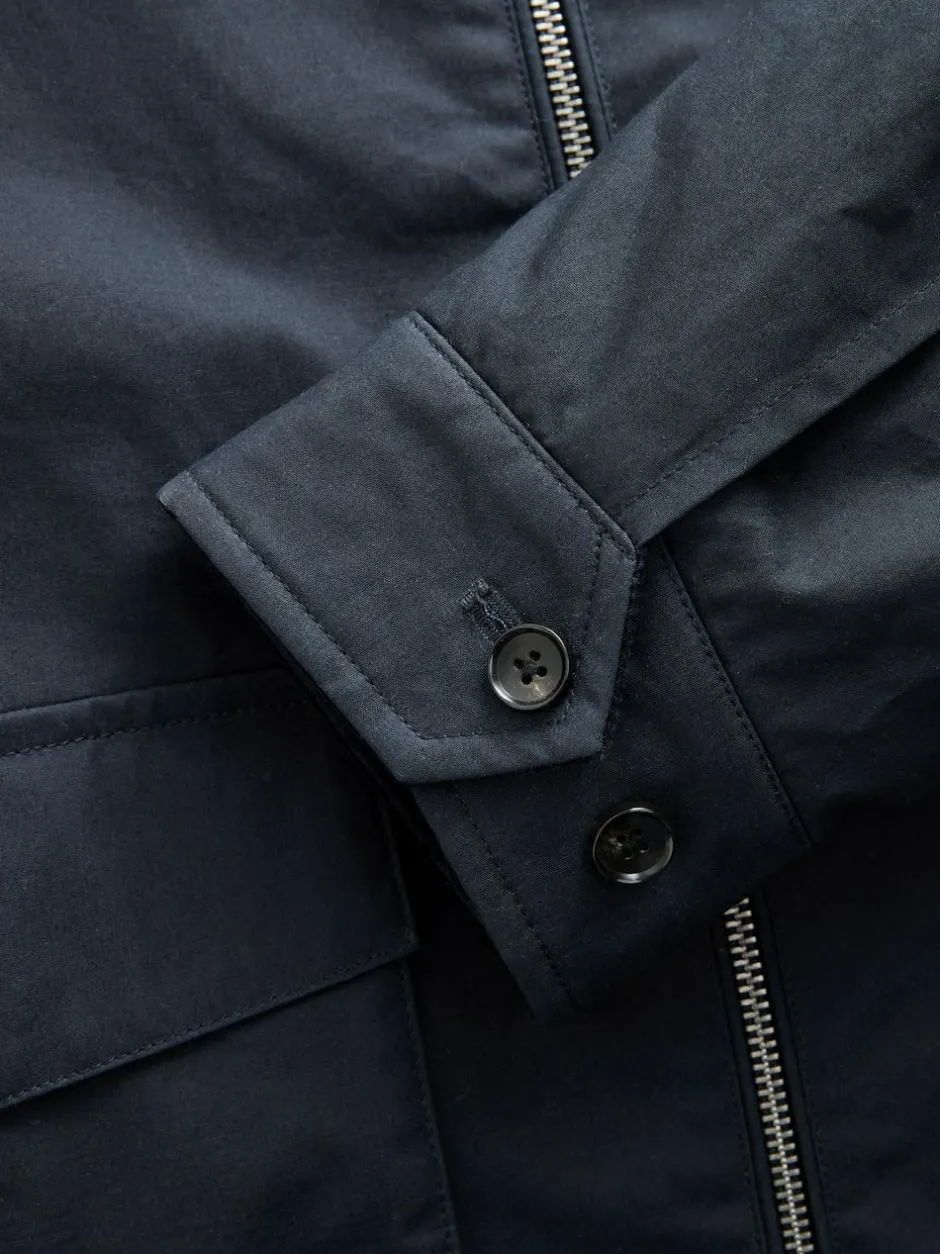 Next Borg Lined Shower Resistant Harrington Jacket Navy Blue Sale