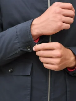 Next Borg Lined Shower Resistant Harrington Jacket Navy Blue Sale