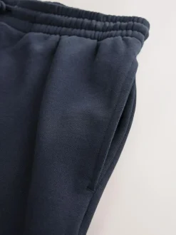 Next Navy Blue Brushback Heavyweight Open Joggers Outlet