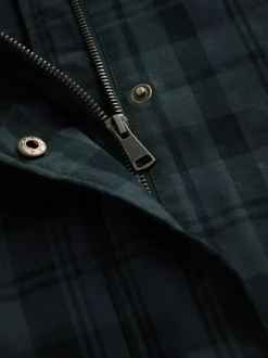 Next Navy Blue Check Hertiage Cord Collar Jacket Hot