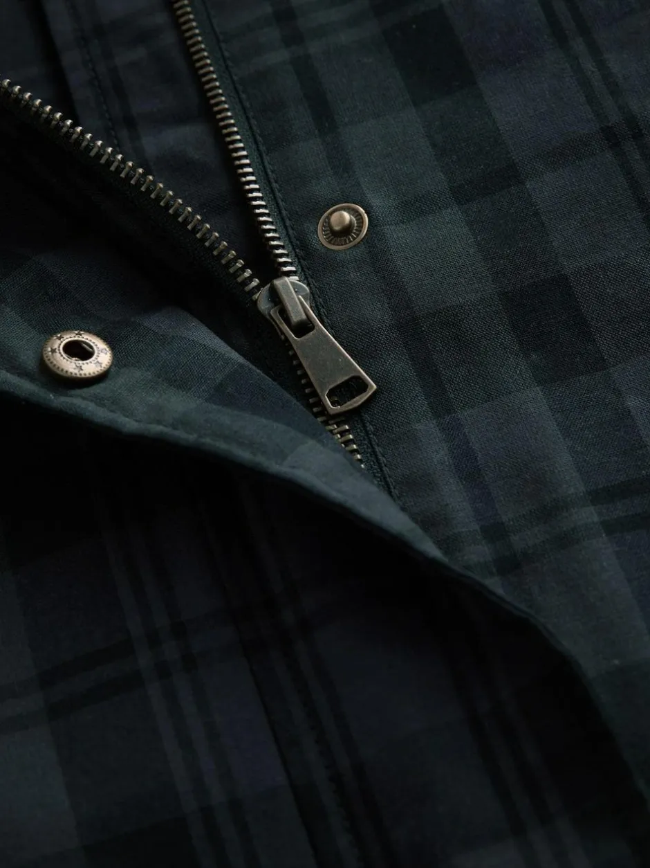 Next Navy Blue Check Hertiage Cord Collar Jacket Hot