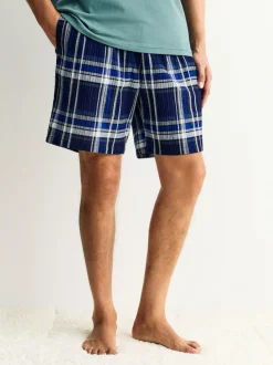 Next Navy Blue Check Short Sleeve Pyjamas Set Hot