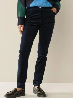 Next Corduroy Skinny Trousers Navy Blue Sale