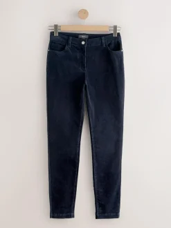 Next Corduroy Skinny Trousers Navy Blue Sale