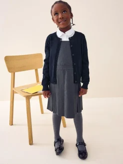 Next Cotton Rich Scalloped Edge School Cardigan (3-16yrs) Navy Blue Best