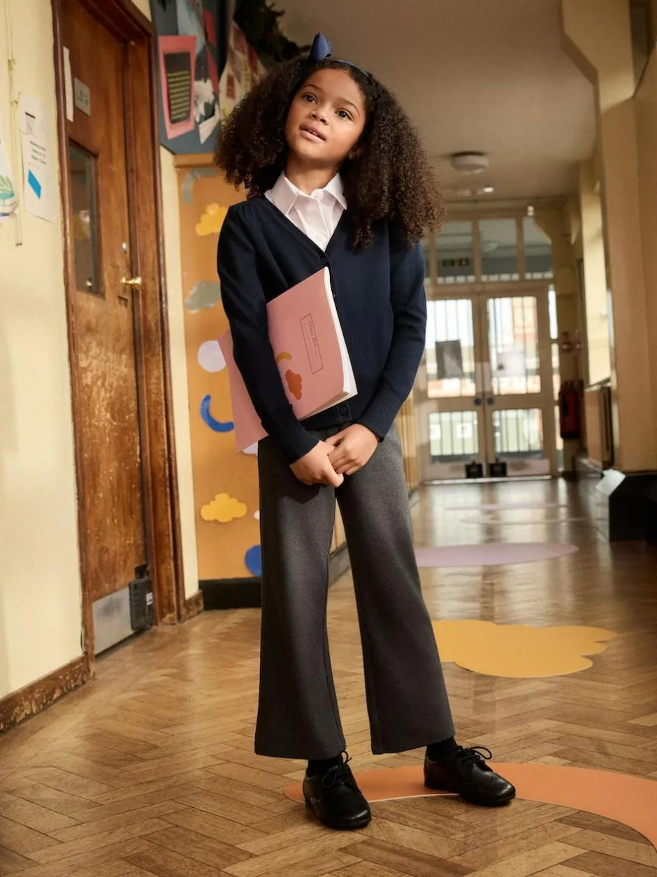 Next Navy Blue Cotton Rich School V-Neck Cardigan (3-16yrs) New