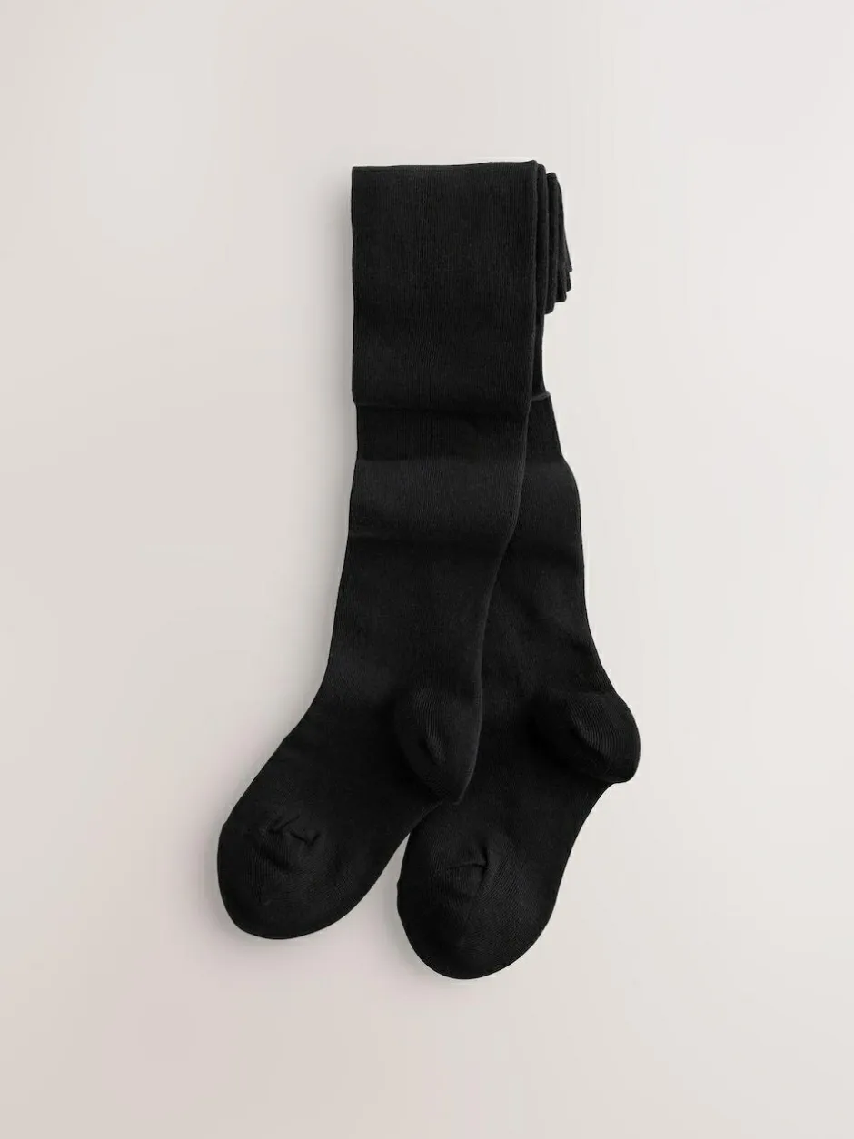 Next Cotton Rich School Tights Navy Blue New
