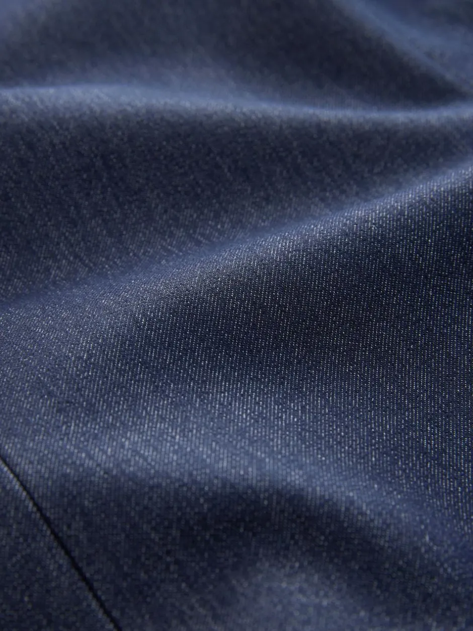 Next Navy Blue Denim Look Fitted Single Breasted Blazer Best