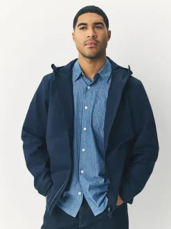 Next DryTech Waterproof Hooded Jacket Navy Blue Clearance