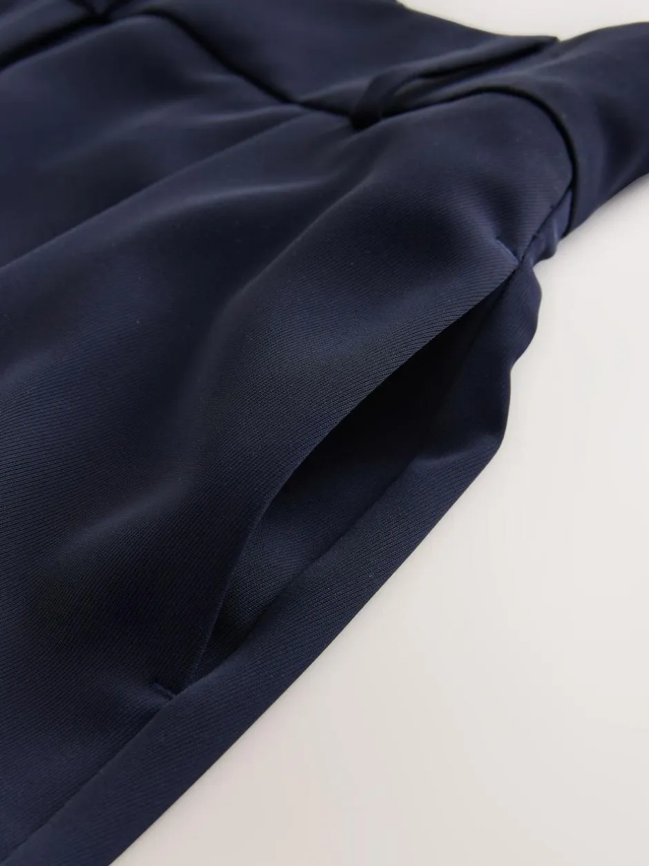 Next Elastic Back Wide Leg Trousers Navy Blue Sale