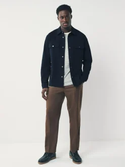 Next Navy Blue Jersey Twill Popper Shacket New