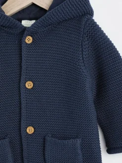 Next Knitted Baby Cardigan (0mths-2yrs) Navy Blue Discount