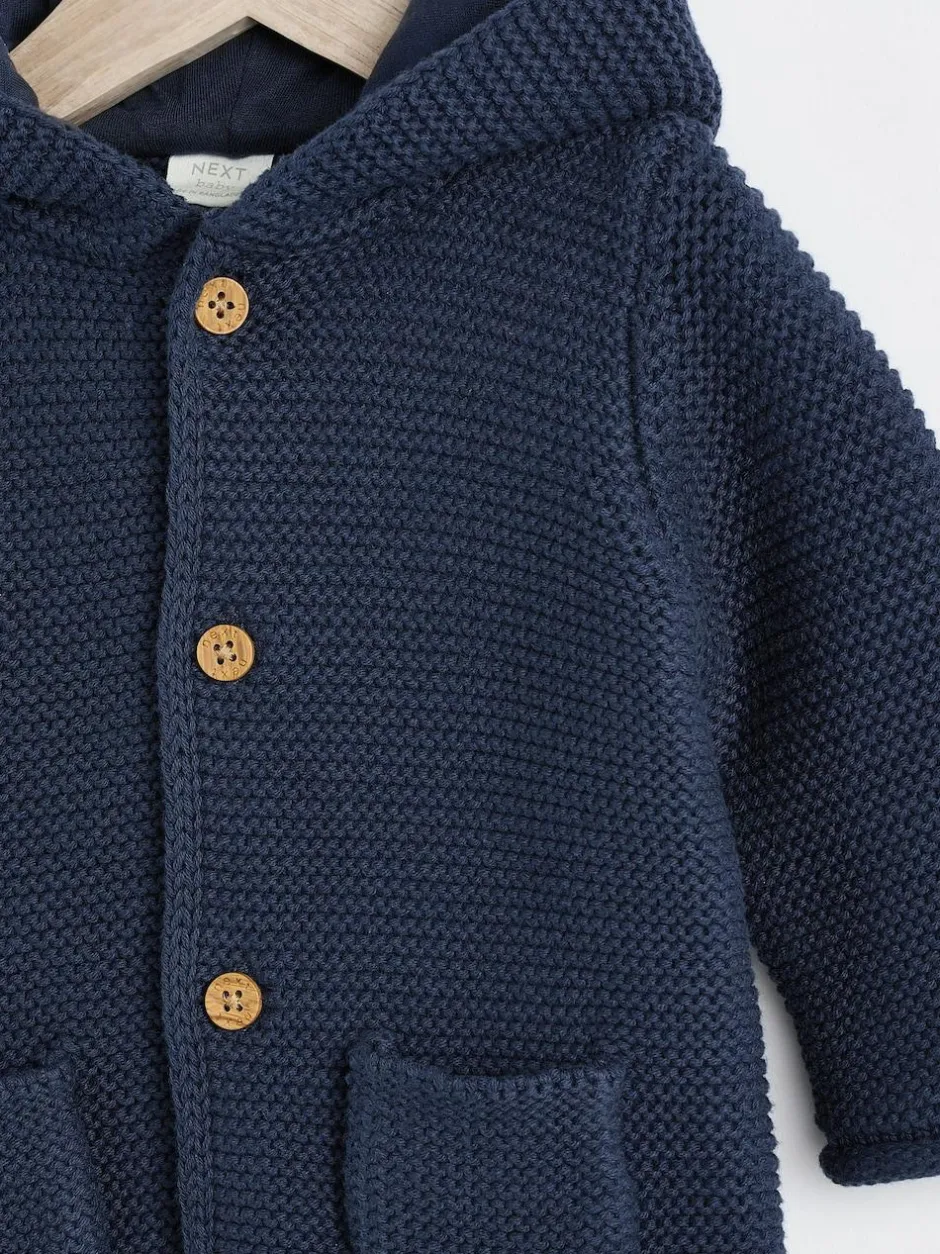 Next Knitted Baby Cardigan (0mths-2yrs) Navy Blue Discount