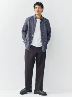 Next Navy Blue Long Sleeve Check Shirt Outlet