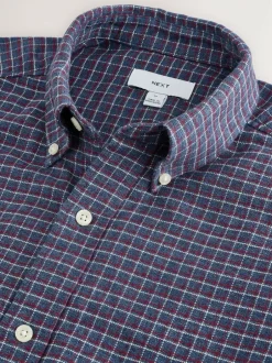 Next Navy Blue Long Sleeve Check Shirt Outlet