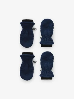 Next Navy Blue Marl Fleece Mittens 2 Pack (3mths-6yrs) Outlet