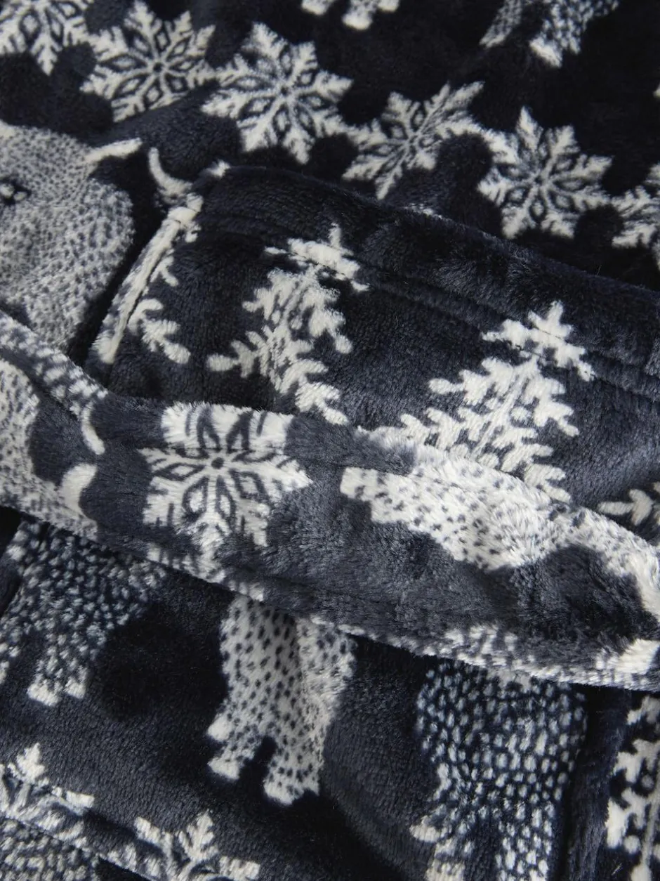 Next Navy Blue Matching Family Christmas Fairisle Pattern Hamish The Highland Cow Dressing Gown Best