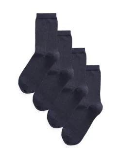Next Modal Ankle Socks 4 Pack Navy Blue Outlet