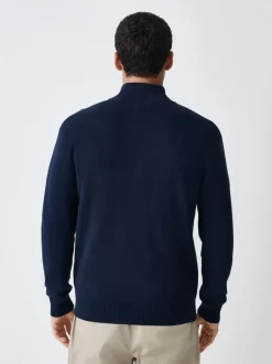 Next N.Premium Regular Fit 100% Cotton Premium Zip-Through Cardigan Navy Blue Clearance