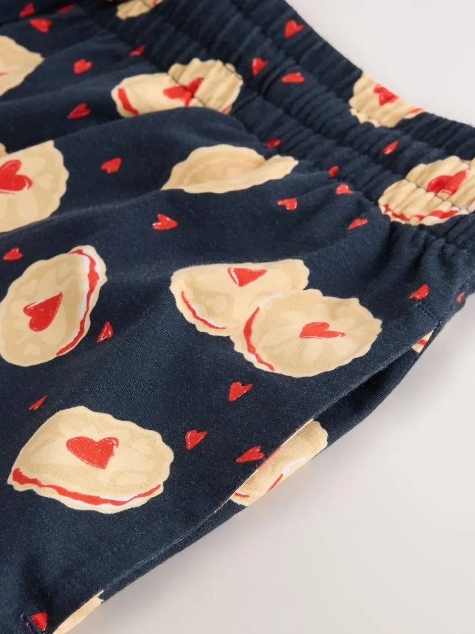 Next Navy Blue Printed Short Sleeve Jersey Pyjamas Set Best