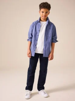Next Regular Fit Corduroy Trousers (3-16yrs) Navy Blue Sale