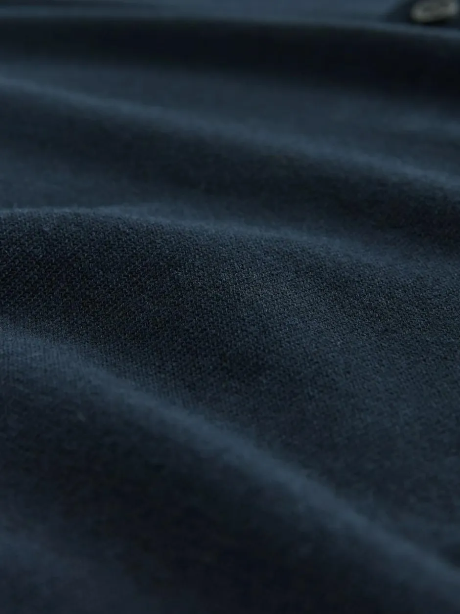 Next Navy Blue Regular Fit Cotton Rich Long Sleeve Knitted Polo Shirt Best