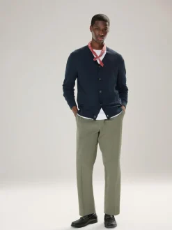 Next Regular Fit Cotton Rich Cardigan Navy Blue Hot