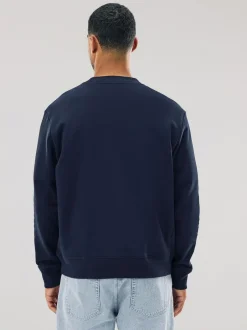 Next Navy Blue Regular Fit Heavyweight Cotton Rich Crew Neck Sweatshirt New