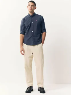 Next Navy Blue Regular Fit Long Sleeve Oxford Shirt Hot