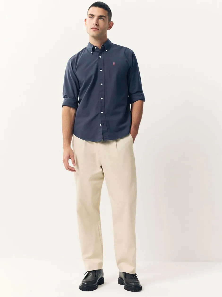 Next Navy Blue Regular Fit Long Sleeve Oxford Shirt Hot