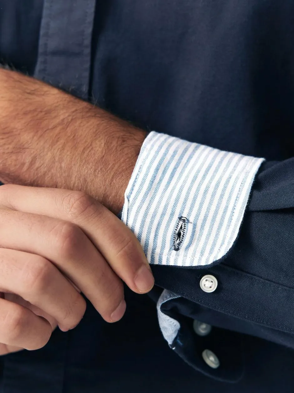 Next Navy Blue Regular Fit Long Sleeve Oxford Shirt Hot