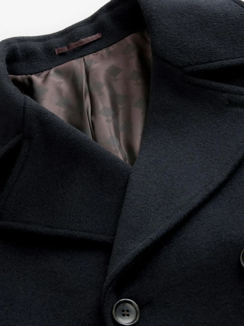 Next Regular Fit N.Premium Soft Touch Peacoat with Wool Navy Blue