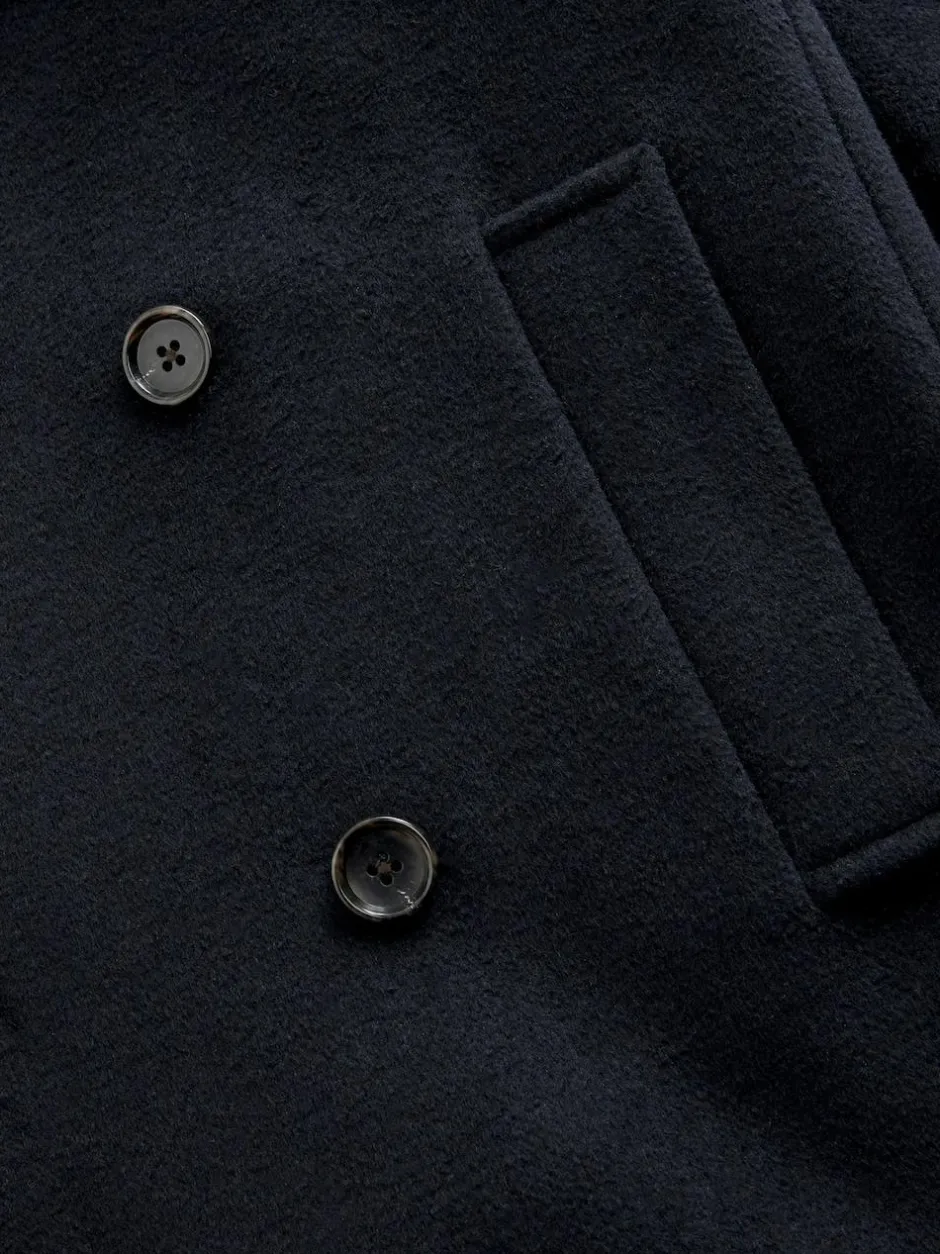 Next Regular Fit N.Premium Soft Touch Peacoat with Wool Navy Blue