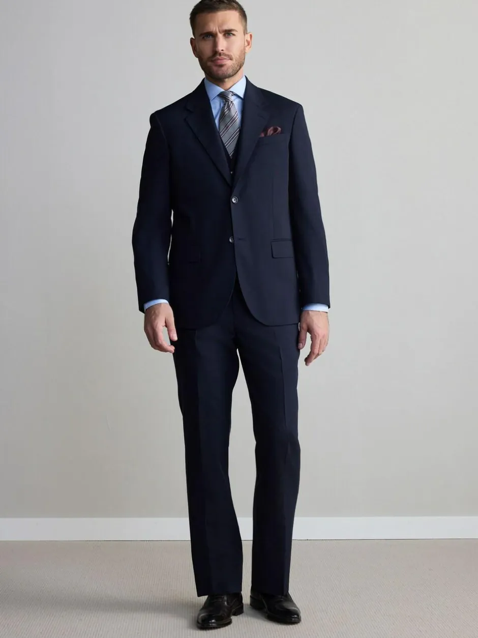 Next Regular Fit Slim Fit Signature Nova Fides 100% Italian Wool Suit Trousers Navy Blue Online