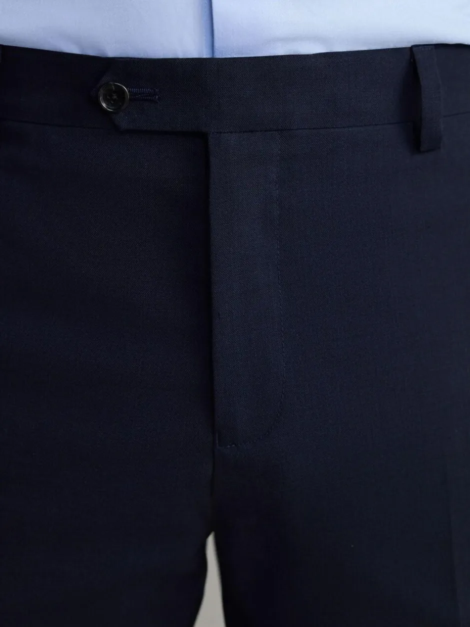 Next Regular Fit Slim Fit Signature Nova Fides 100% Italian Wool Suit Trousers Navy Blue Online