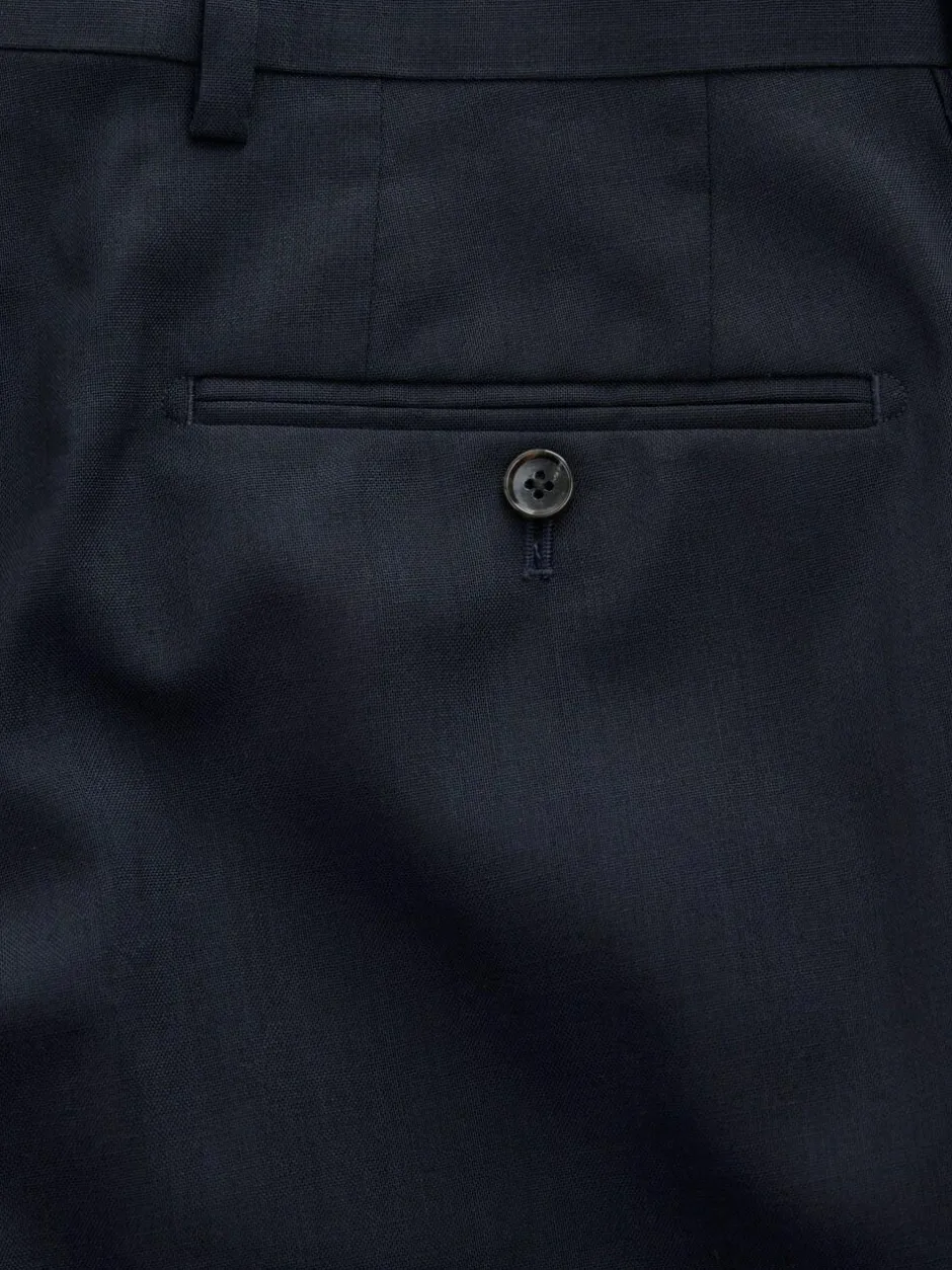 Next Regular Fit Slim Fit Signature Nova Fides 100% Italian Wool Suit Trousers Navy Blue Online