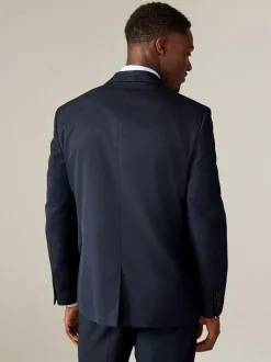 Next Navy Blue Regular Fit Textured Suit Jacket Hot
