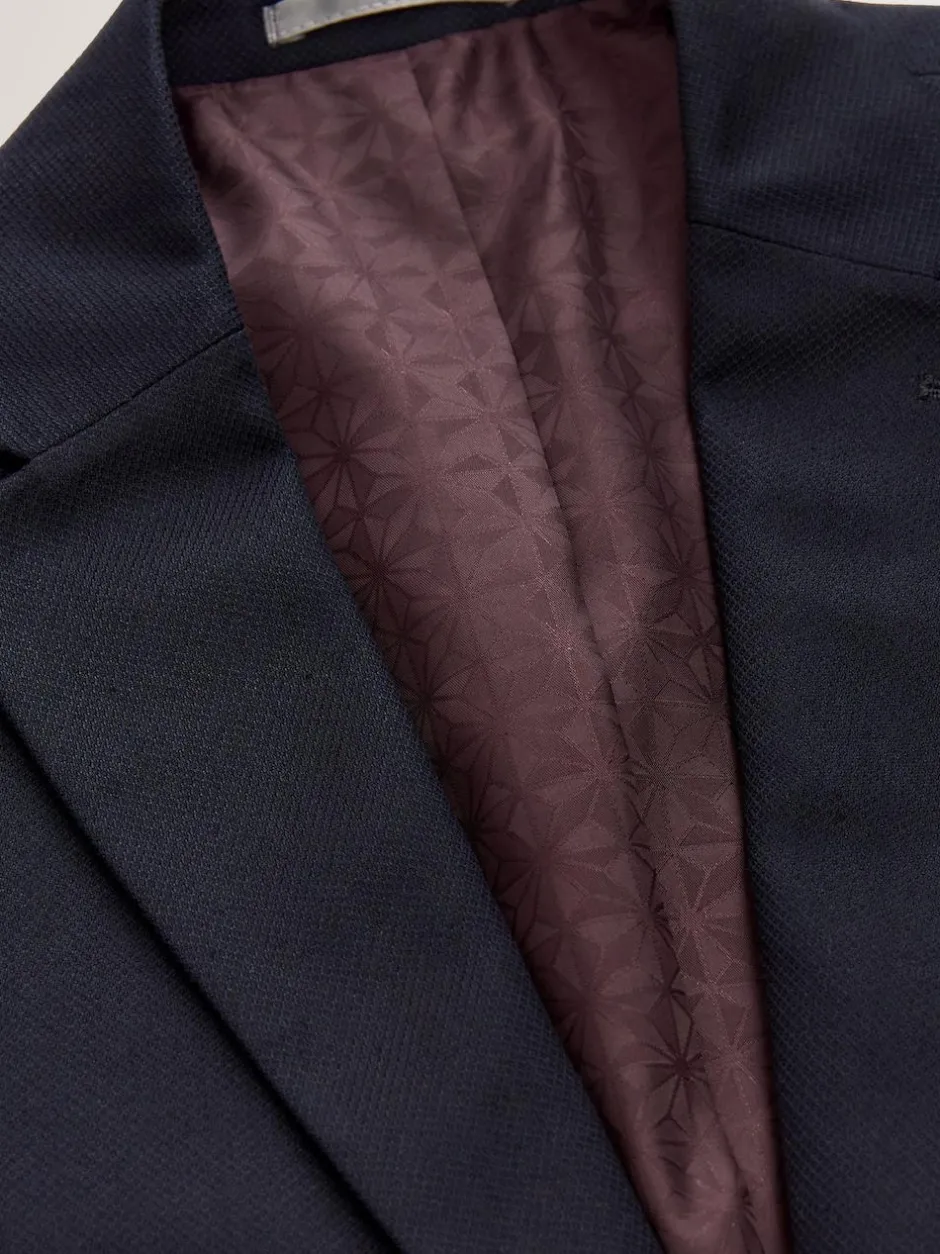 Next Navy Blue Regular Fit Textured Suit Jacket Hot