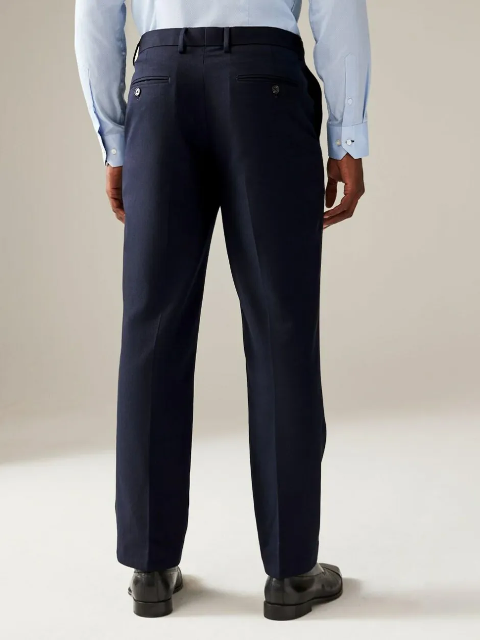 Next Navy Blue Regular Fit Textured Suit Trousers Sale