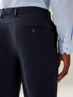 Next Navy Blue Regular Fit Textured Suit Trousers Sale