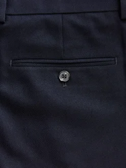 Next Navy Blue Regular Fit Textured Suit Trousers Sale