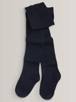 Next Navy Blue Regular Length 3 Pack Cotton Rich School Tights Best