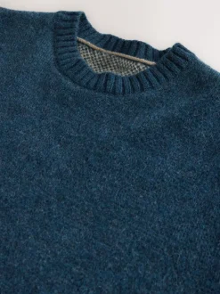 Next Navy Blue Relaxed Fit Knitted Mountain Landscape Crew Neck Jumper Discount