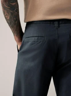 Next Navy Blue Relaxed Fit Stretch Chinos Trousers Discount