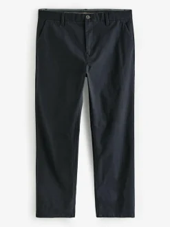 Next Navy Blue Relaxed Fit Stretch Chinos Trousers Discount